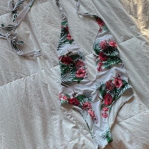 Plunge neck one piece